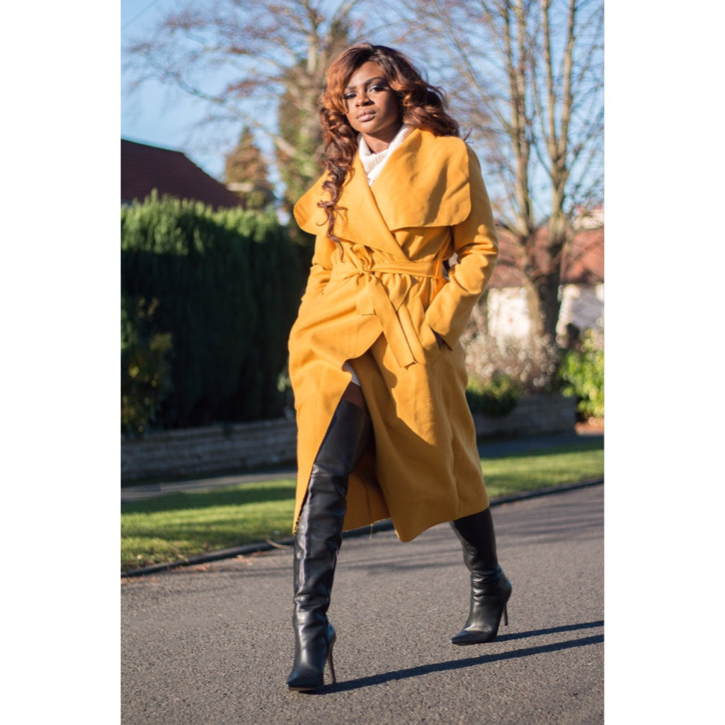 Waterfall Coat And Black Boots In London